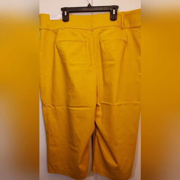 LANE BRYANT Women's Yellow Power Pockets Wide Leg Crop Pants 22 High Waist NWT - Picture 7 of 15